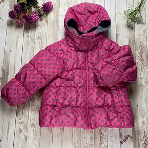 Carter’s pink puffer polkadotted coat size M